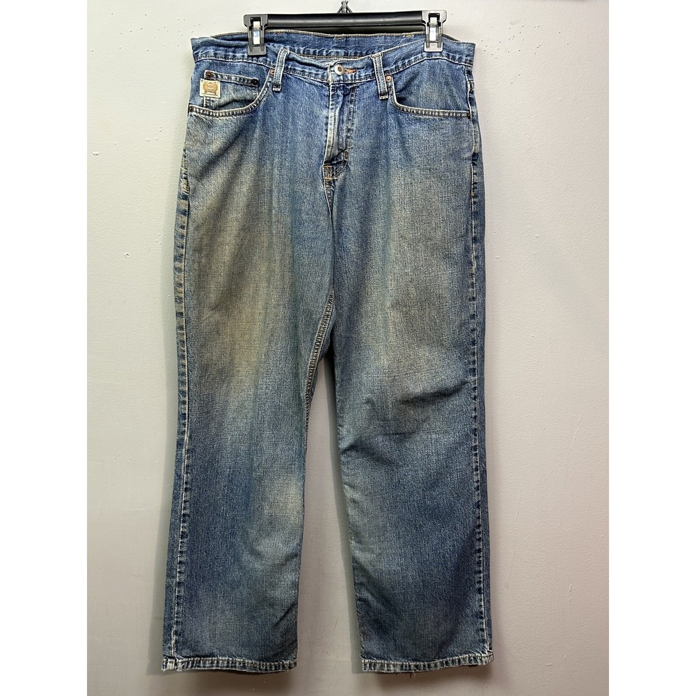 Cinch Jeans Mens 34x30 Blue Denim‎ Relaxed Fit RMCC-1217-C Straight Leg Thrashed